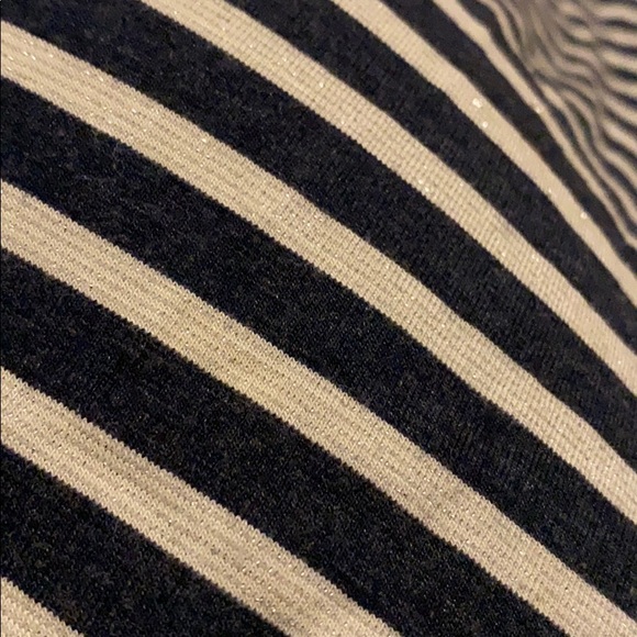 Navy & white & tiny silver stripe scarf - Picture 5 of 5